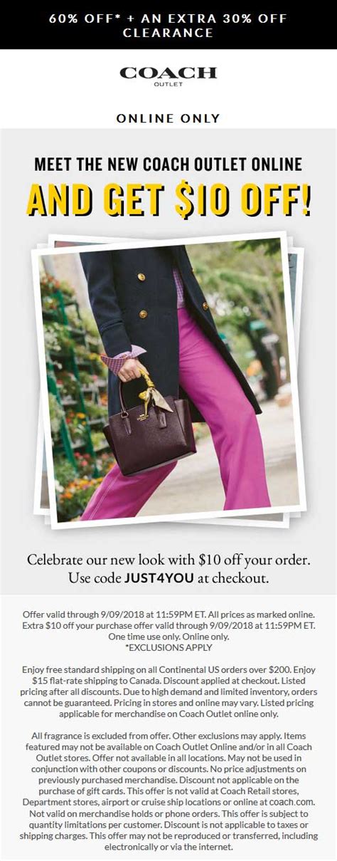 coach factory website promo code|Coach Outlet Promo Codes and Coupons 2024.